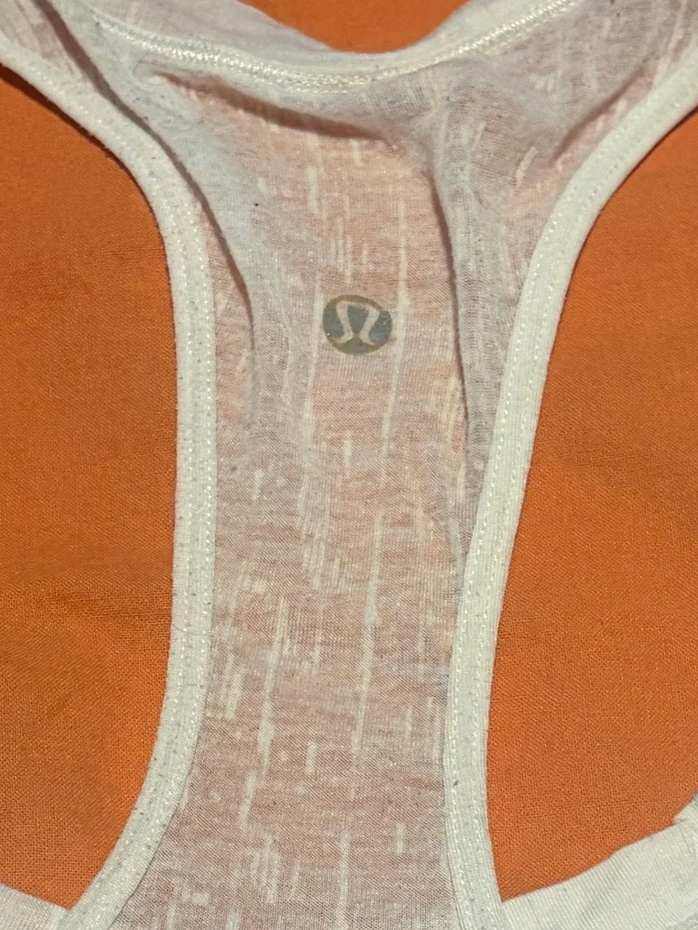 Lululemon White Slub Racerback Pocket Tank Top Size Medium